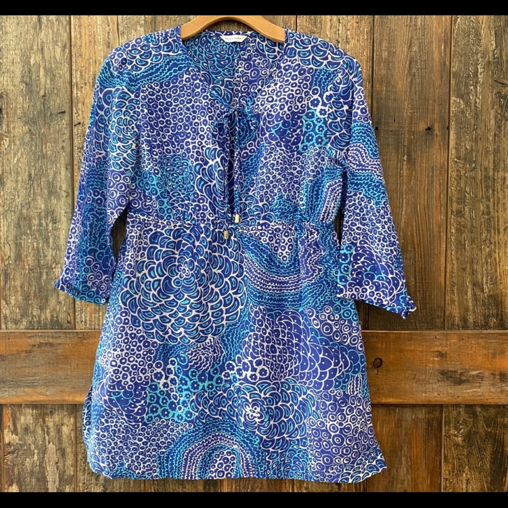 Trina Turk, M, Blue, Swim Cover-Up beach